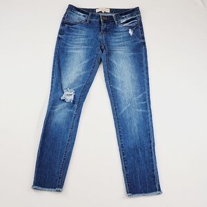 Cafe Denim Premium Distressed Ankle Skinny Jeans Pants